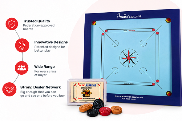Precise carrom boards in manufacture